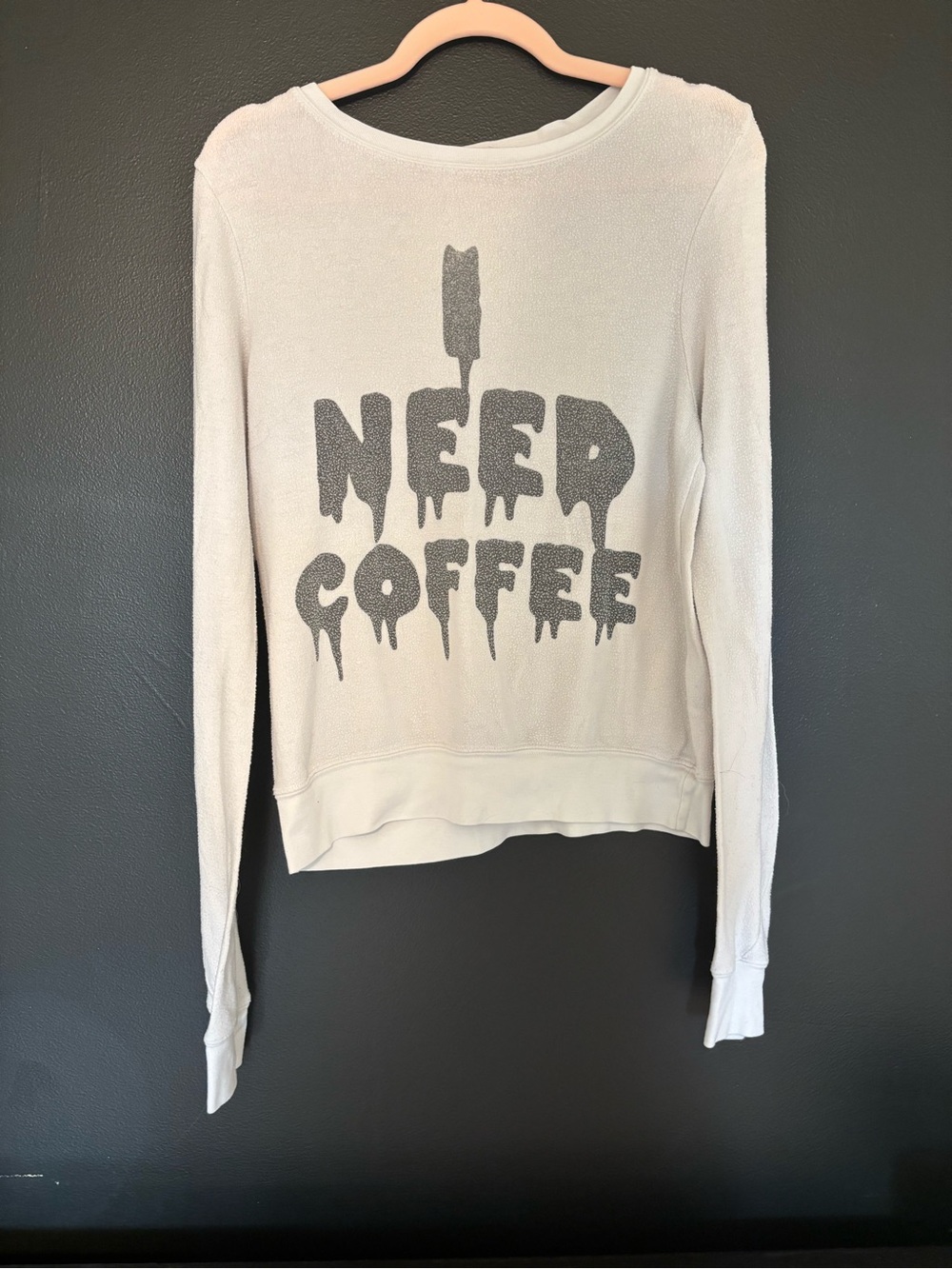 White I Need Coffee Sweatshirt Wildfox Couture